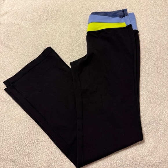 Lululemon Black Astro Pants Wide Flare Leg Full-On Luon Yoga Antidote / Lullaby - Picture 15 of 16